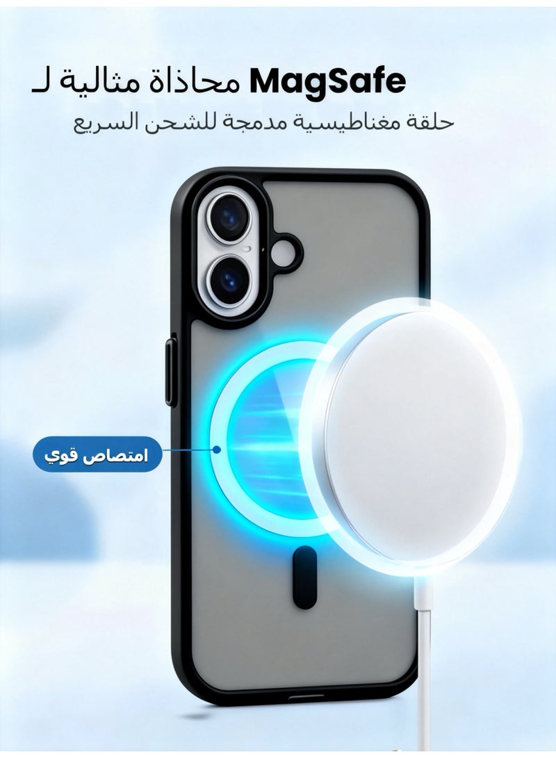 LR Nexus IPhone16plus frosted black transparent mobile phone case | Give a mobile phone film. - Image 4